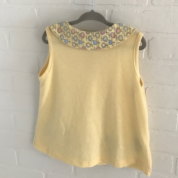 Vintage Floral Embroidered Top - Girl Butter yellow Size 4 - Picture 3 of 3